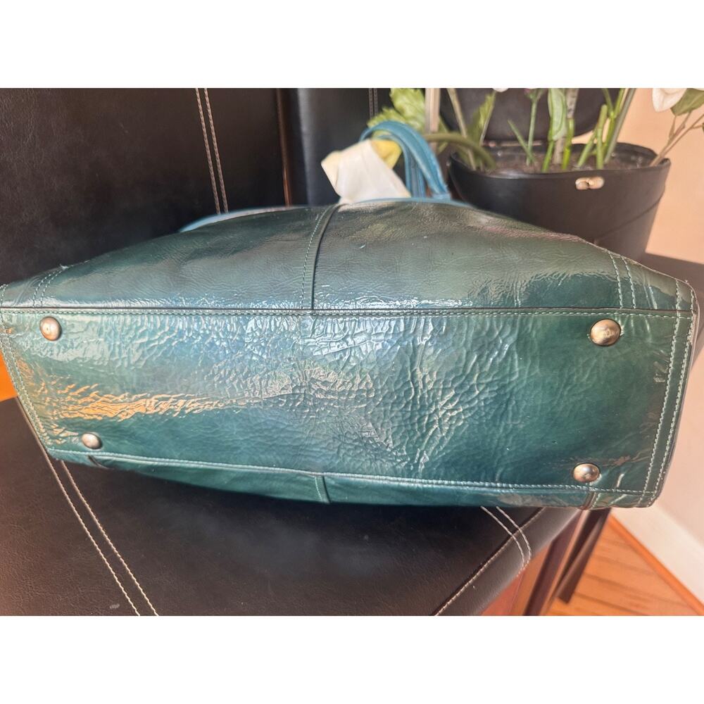 COACH FLAGSHIP Patent Leather ELLA 16394 TEAL (30000 - Picture 8 of 13